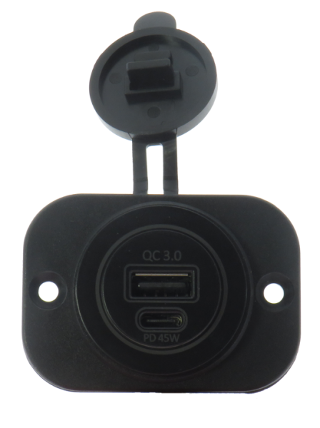 Dietz 24025 Doppel USB Ladebuchse - USB-A (2,4A) - USB-C (3,0A)
