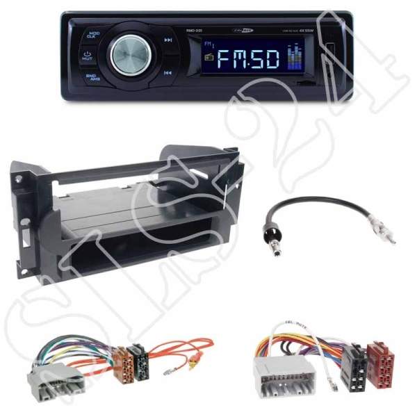 Radioeinbauset 1-DIN Chrysler / Chevrolet / Jeep + Caliber RMD021 USB / Micro-SD / FM Tuner / AUX-IN