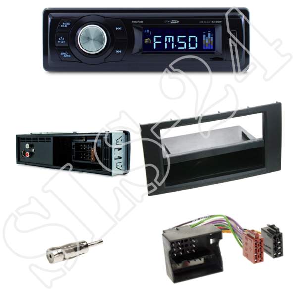Radioeinbauset Ford Focus Fiesta Fusion Kuga S-Max + Caliber RMD021 - USB/Micro-SD/FM Tuner/AUX-IN