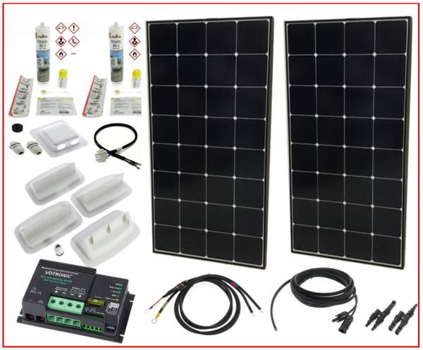 Dietz P240W_VO_MPP Solaranlage Sunpower 240W - Votronic MPP Regler f. 2 Batterien