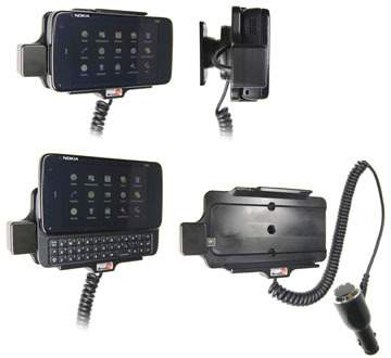 Brodit 512099 Mobile Phone Halter - Nokia N900 Handy Halterung - aktiv - mit KFZ-Ladekabel