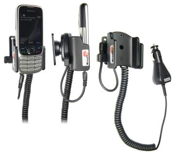 Brodit 512040 Mobile Phone Halter - Nokia 6303 2323 Classic Handy Halterung aktiv mit KFZ-Ladekabel