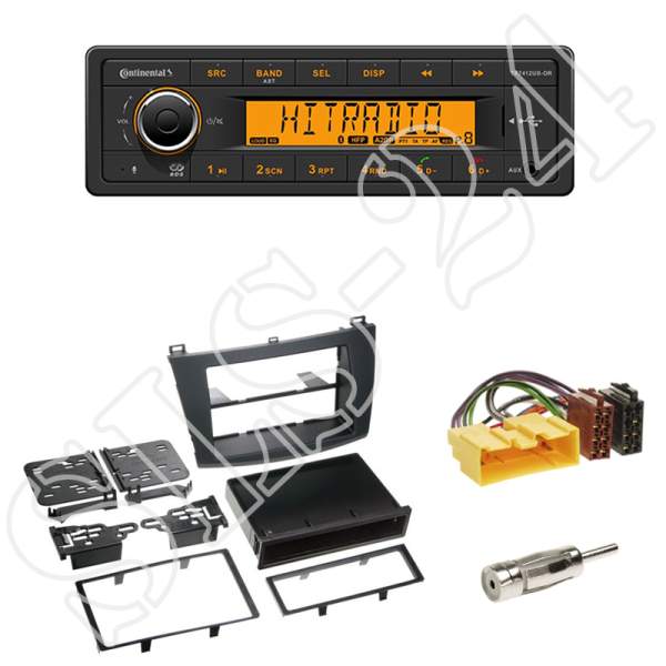 Radioeinbauset 2-DIN+Fach Mazda 3 (Typ BL) ab 2009+Continental TR7412UB-OR BT/USB/AUX/FM/OHNE CD-LW
