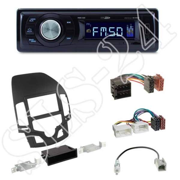 Hyundai i30 (FD/FDH) ab 07 Radioeinbauset 2-DIN mit Fach+Caliber RMD021-USB/Micro-SD/FM Tuner/AUX-IN