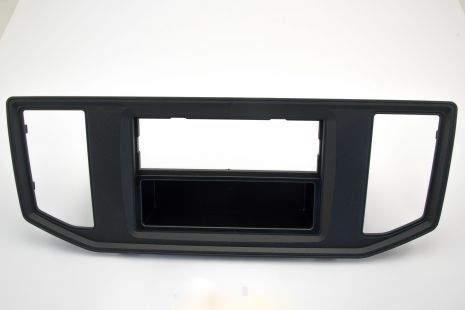 1-DIN/ DIN Radioblende für VW Crafter; MAN TGE ab 2017 mit Ablagefach matt black schwarz
