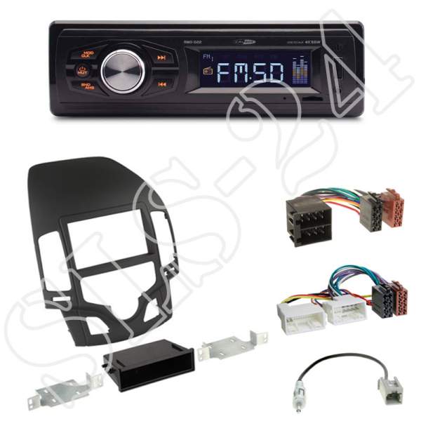 Hyundai i30 (FD/FDH) ab 07 Radioeinbauset 2-DIN mit Fach+Caliber RMD022-USB/Micro-SD/FM Tuner/AUX-IN