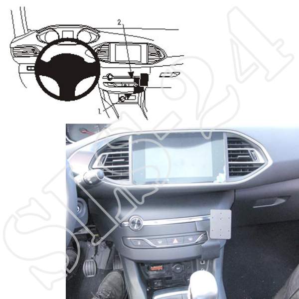 BRODIT 854952 ProClip Halterung - Peugeot 308 Modell 2014 - GPS Navi Handy Konsole Halter
