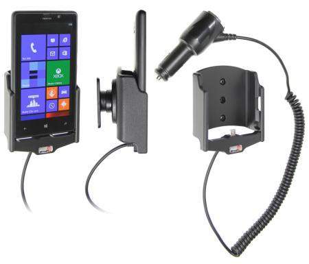 Brodit 512463 Mobile Phone Halter - Nokia Lumia 820 Handy Halterung - aktiv - mit KFZ-Ladekabel