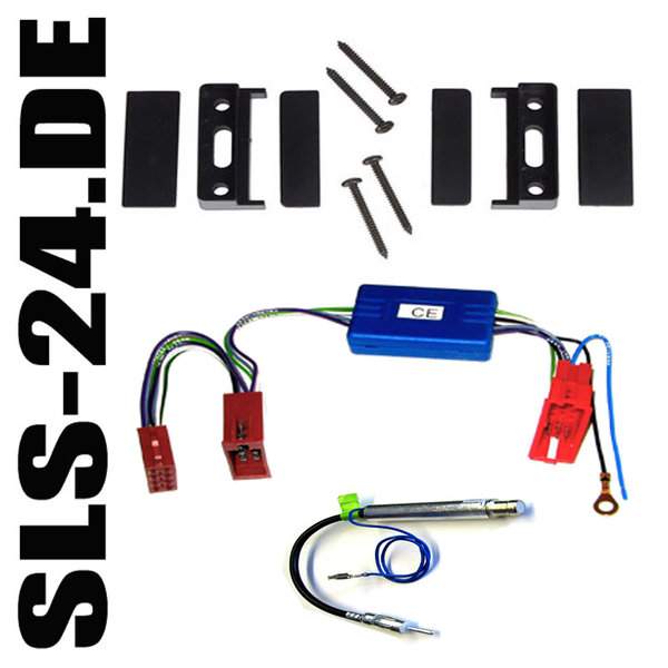 Aktivsystemadapter Set AUDI A2 A3 A4 A6 A8 TT Mini-ISO-> ISO + Radioblende + Antennenadapter