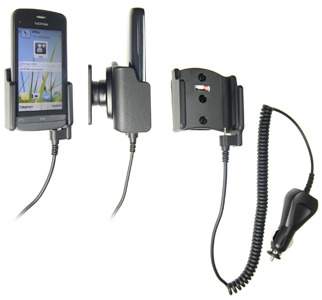 Brodit 512262 Mobile Phone Halter - Nokia C5-03 Handy Halterung - aktiv - mit KFZ-Ladekabel
