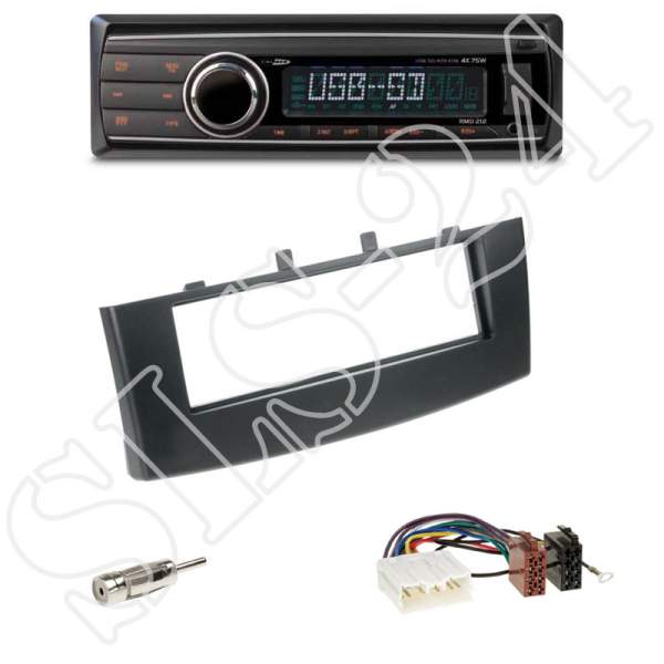 Radioeinbauset 1-DIN Mitsubishi Colt ab 11/2008+Caliber RMD212 USB/SD/MP3/AUX-IN/ohne Laufwerk
