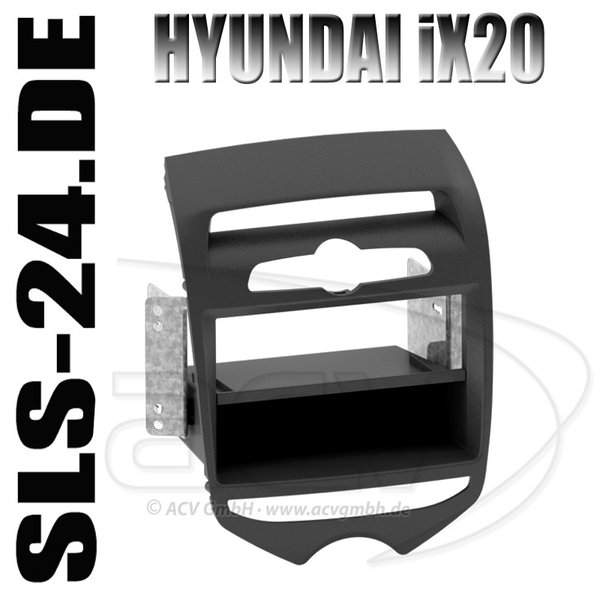 ACV 281143-22-2-2 1-DIN Radioblende mit Ablagefach Hyundai ix20 2010-> mattschwarz