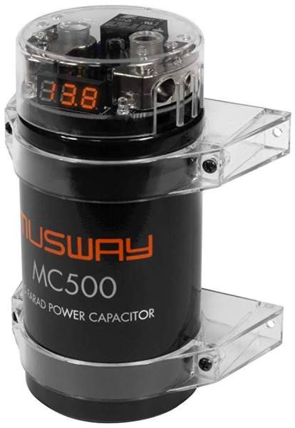 Musway MC500 Powercap 0,5 Farad Pufferkondensator mit Verteilerblock