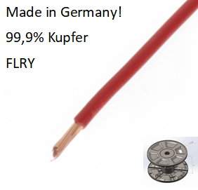 20301 FLRY 1,5 mm2, rot, 100 m, Fahrzeugleitung, made in Germany!