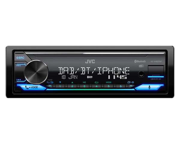 JVC KD-X482DBT MP3-Autoradio mit Bluetooth DAB+ Digital Tuner USB iPod AUX-IN Radio