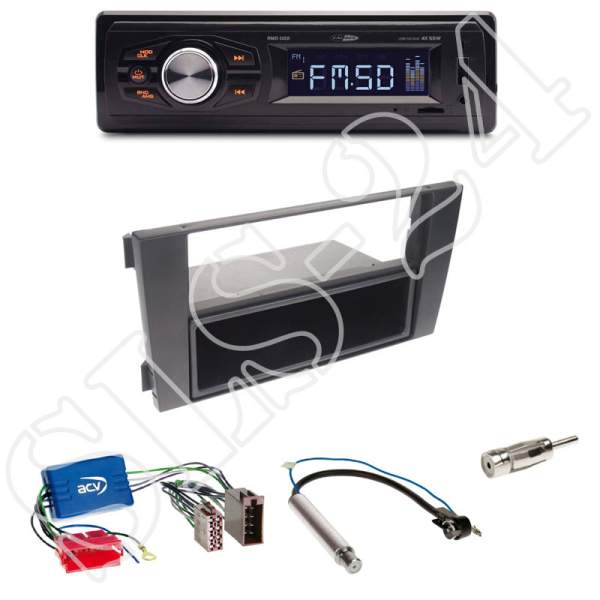 Radioeinbauset 2-DIN Audi A6 4B OHNE BOSE + Caliber RMD022 Autoradio USB/Micro-SD/FM Tuner/AUX-IN