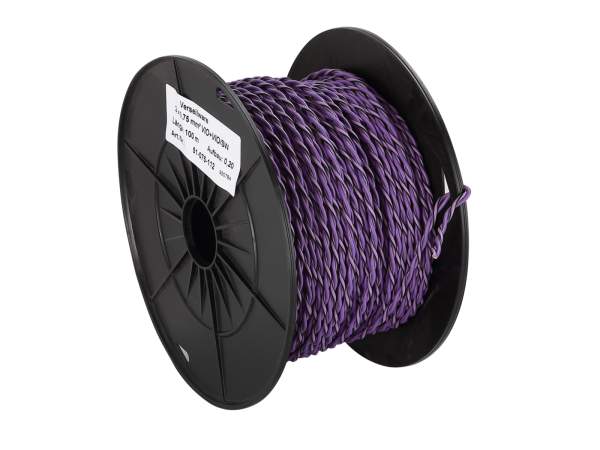 ACV 51-075-112 Lautsprecherkabel verdrillt 2x0.75mm² violett/violettschwarz