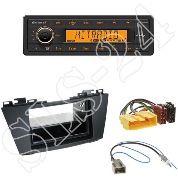 Radioeinbauset 2-DIN+Fach Mazda 5 (CW) ab 10/2010+Continental TR7412UB-OR BT/USB/AUX/FM/OHNE CD-LW