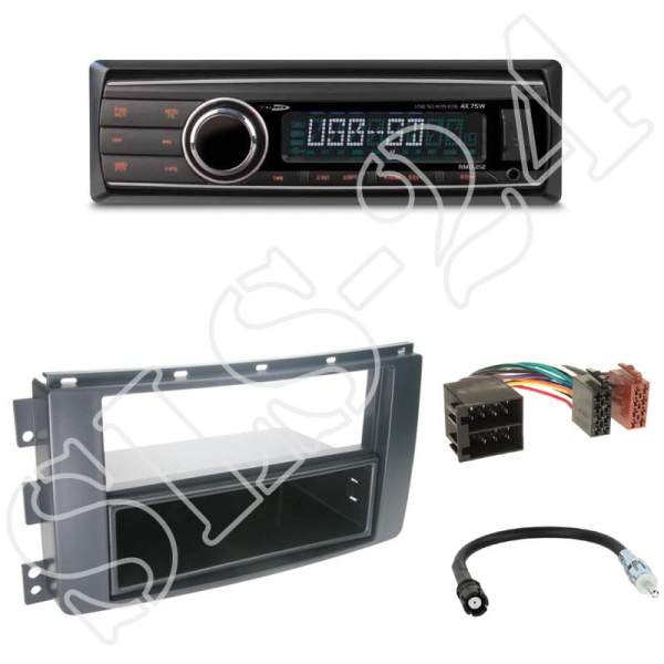Radioeinbauset 2-DIN mit Fach Smart ForTwo ForFour + Caliber RMD212 USB/SD/MP3/AUX-IN/ohne Laufwerk
