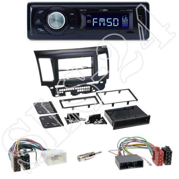 Radioeinbauset Mitsubishi Lancer (CYO) + Caliber RMD021 - USB/Micro-SD/FM Tuner/AUX-IN