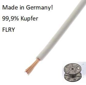 20322 FLRY 1,0 mm2, weiss, 150 m, Fahrzeugleitung, made in Germany!