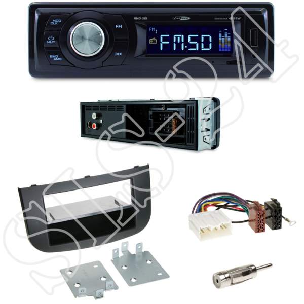 Radioeinbauset mit Ablagefach Mitsubishi Colt + Caliber RMD021 - USB/Micro-SD/FM Tuner/AUX-IN