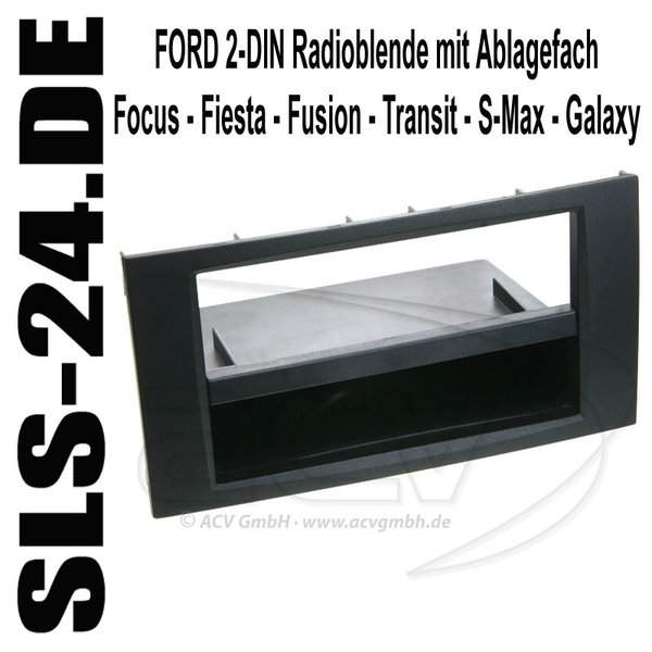 ACV 281114-08-1 Doppel DIN Radioblende FORD Focus Fiesta Fusion Kuga Transit S-Max Galaxy schwarz