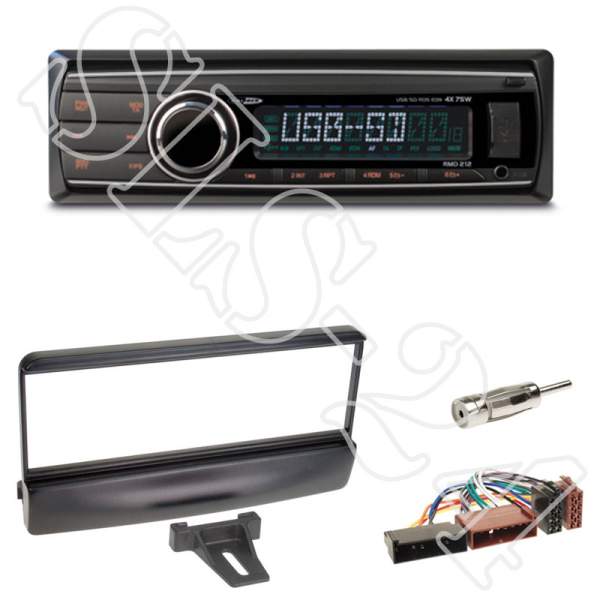 Radioeinbauset 1-DIN Ford Fiesta Focus Escort Mazda + Caliber RMD212 Radio USB/SD/MP3/AUX-IN/ohne LW