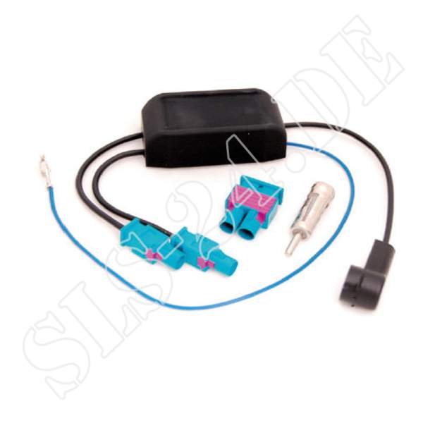 AUDI SEAT SKODA VW Antennenadapter DIVERSITY Adapter für Fahrzeuge mit 2 Antennen Fakra ->DIN / ISO