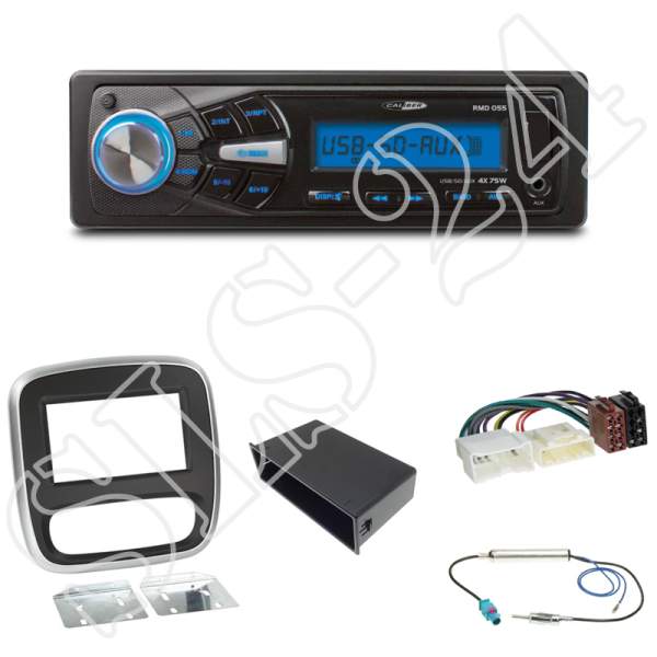 Radioeinbauset 2-DIN+Fach Opel Vivaro ab 2014+Caliber RMD050DAB-BT Autoradio USB/SD/FM/AUX-IN/MP3