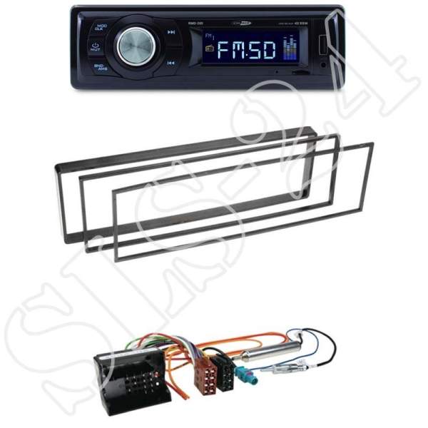 Radioeinbauset 1-DIN Peugeot 307/1007 Citroen C2 C3 + Caliber RMD021 USB / Micro-SD/FM Tuner/AUX-IN