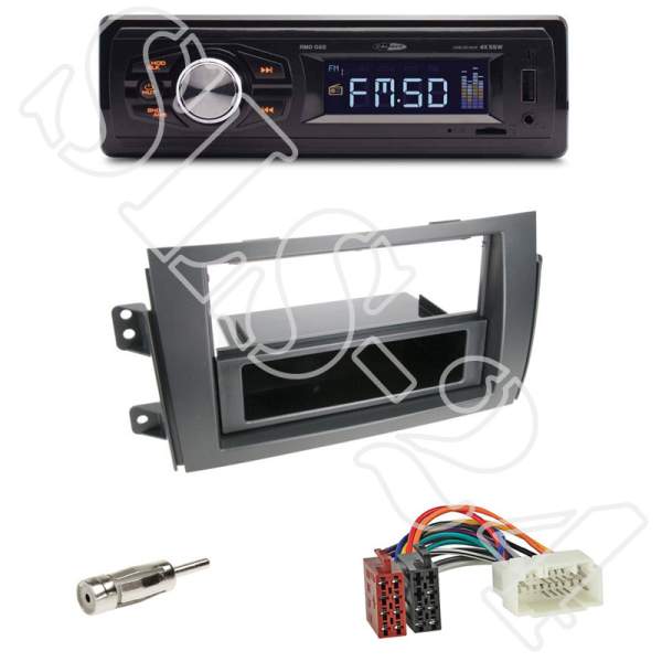 Radioeinbauset 2-DIN Fiat Panda (169) 10/2003 - 2012 + Caliber RMD022 - USB/Micro-SD/FM Tuner/AUX-IN