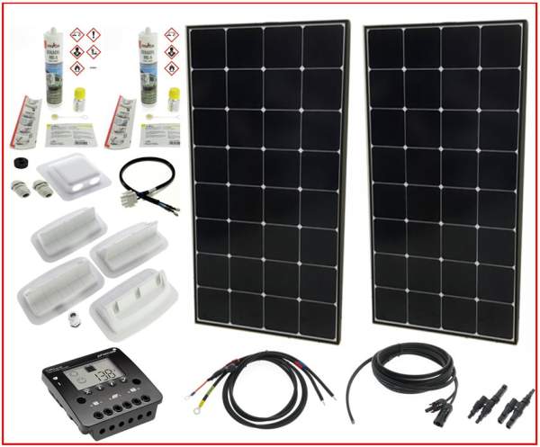 Dietz P240W_PH_LCD Solaranlage Sunpower 240W - Phocos Regler LCD f. 2 Batterien