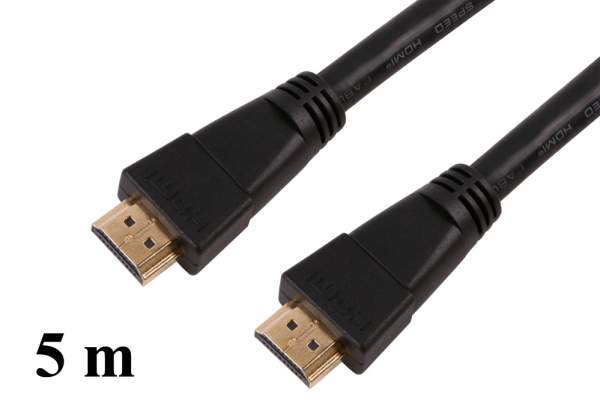 HDMIKabel, High Speed, HDPC lizensiert-Länge 5m; Stecker vergoldet, Kabel geschirmt max. 4096x2160 P