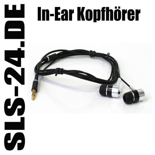 AIV 190362 In-Ear Kopfhörer - Stereo Farbe: schwarz silber für MP3 Player, Discman und Walkman
