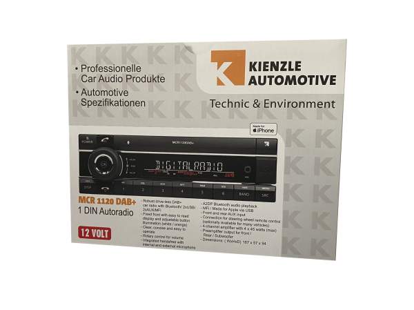 MCR 1120 DAB+ USB AUX Bluetooth Radio KFZ Tuner Kienzle MCR1120DAB+ Autoradio