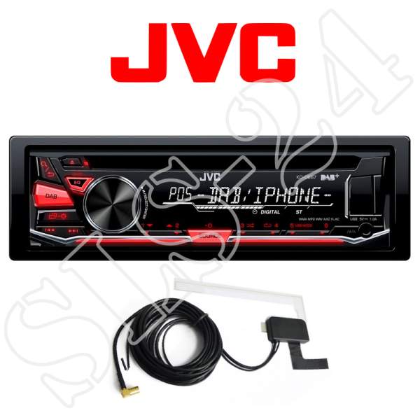 JVC KD-DB67 Autoradio DAB+ CD AUX USB iPod iPhone Android Ready digital Radio Tuner inkl. Antenne