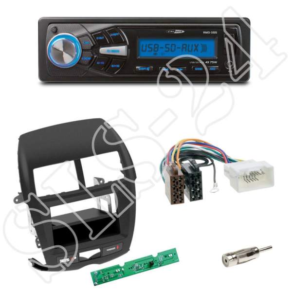 Radioeinbauset 1-DIN m.Fach Mitsubishi ASX 2010-2014+Caliber RMD050DAB-BT-USB/SD/FM Tuner/AUX-IN/MP3
