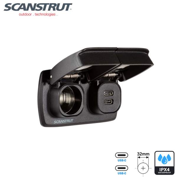 SC-MULTI-F1 SCANSTRUT ROKK Charge 12 Volt Bordnetz & 2x USB-C, wasserdicht