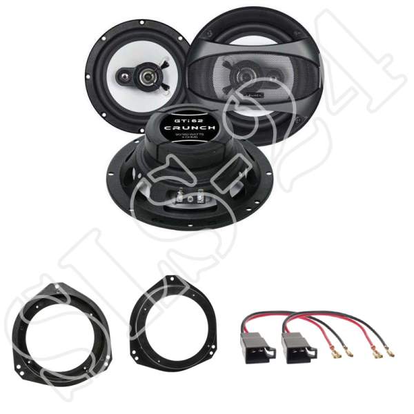 Crunch GTi52 Lautsprecher Einbauset 150 Watt für Opel Corsa B C Meriva Ringe Adapter Türe Front