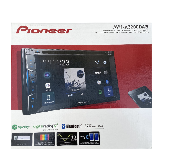 Pioneer AVH-A3200DAB 2-Din ClearType-Touchscreen-Multimedia-Player für DAB / DAB + Digitalradio, Bl