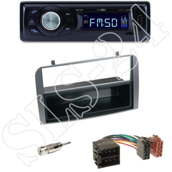 Radioeinbauset 2-DIN mit Fach Alfa Romeo 147 / GT + Caliber RMD021 - USB/Micro-SD/FM Tuner/AUX-IN