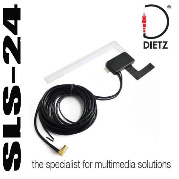 Universal DAB/DAB+ Glasklebeantenne aktiv mit SMB Anschluss Dietz