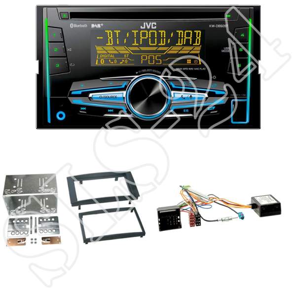 Radioeinbauset 2-DIN mit CAN-Bus VW + JVC KW-DB93BT Autoradio DAB+ CD USB AUX Bluetooth FSE