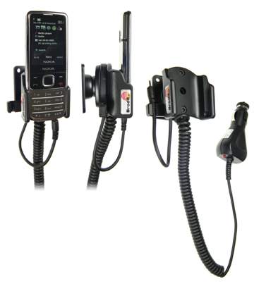 Brodit 512037 Mobile Phone Halter - Nokia 6700 Classic Handy Halterung - aktiv - mit KFZ-Ladekabel