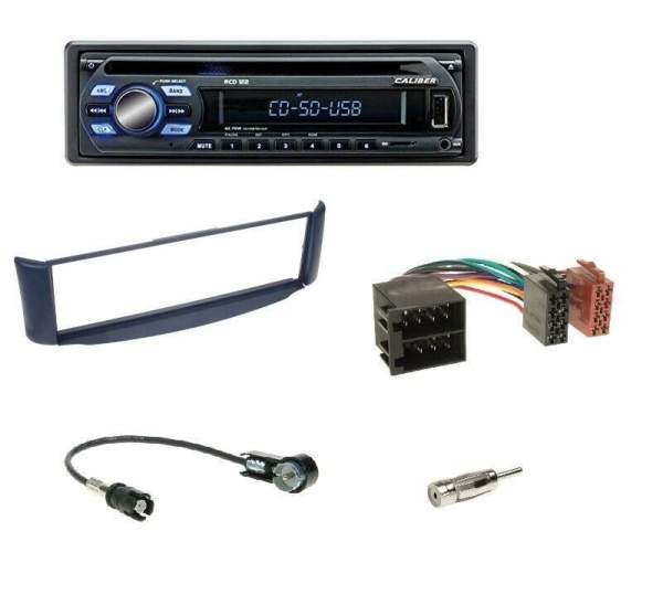 Radioeinbauset 1-DIN Smart ForTwo BR450 blau + Caliber RCD122 Autoradio mit CD/USB/AUX-IN/MP3/WMA