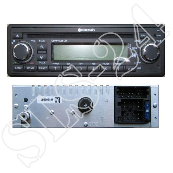 Continental CD7416UB-OR 12 Volt RDS-Tuner MP3-CD MP3-USB Bluetooth
