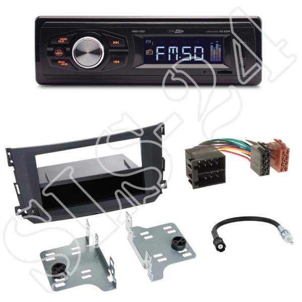 Radioeinbauset 2-DIN+Fach Smart ForTwo A451 C451 Facelift + Caliber RMD022-USB/Micro-SD/FM Tuner/AUX