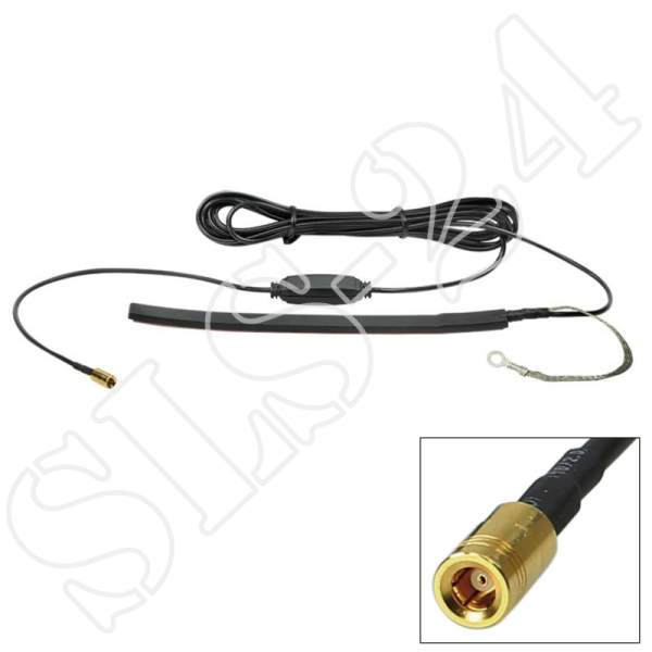 Universal DAB/DAB+ Glasklebeantenne aktiv 12 / 5 Volt mit SMB Anschluss Scheibenklebeantenne Antenne