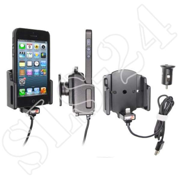 Brodit 521503 APPLE iPhone 5 Halter - aktiv Halterung verstellbar mit USB - KFZ Ladeadapter
